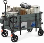 140L Collapsible Folding Wagon Cart with 330lbs Resting Weight Capacity