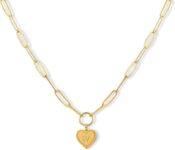 Gold Initial W Heart Necklace