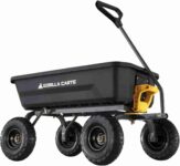 Gorilla Carts Poly Dump Cart (600lb Capacity) with No-Flat Tires